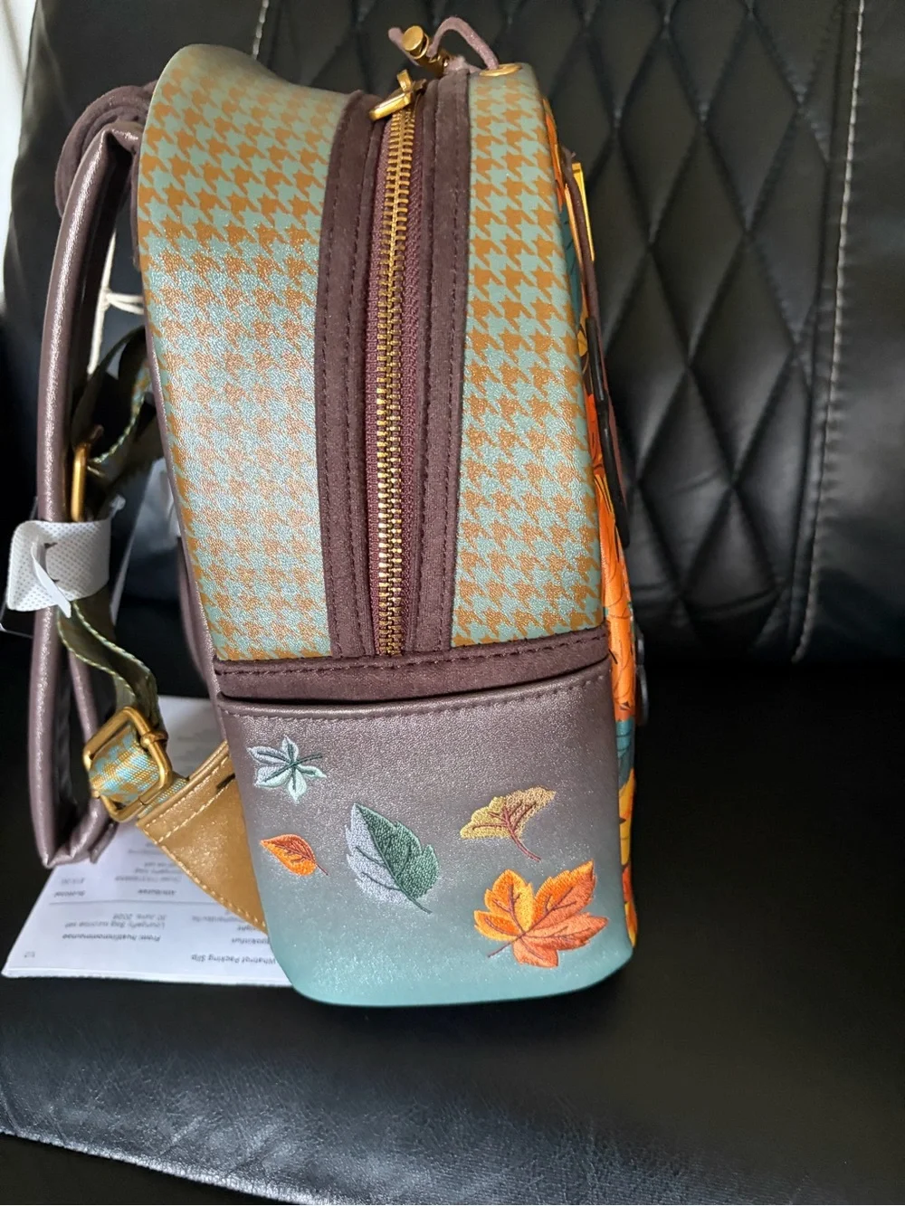Loungefly Disney Stitch Autumn Leaves Mini Backpack - Orange & Blue
